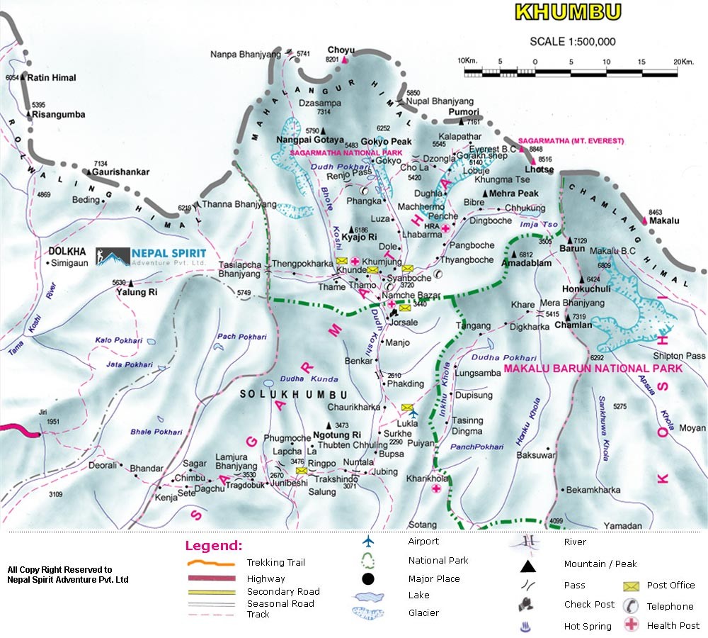 EBC Cho La Pass Trek map